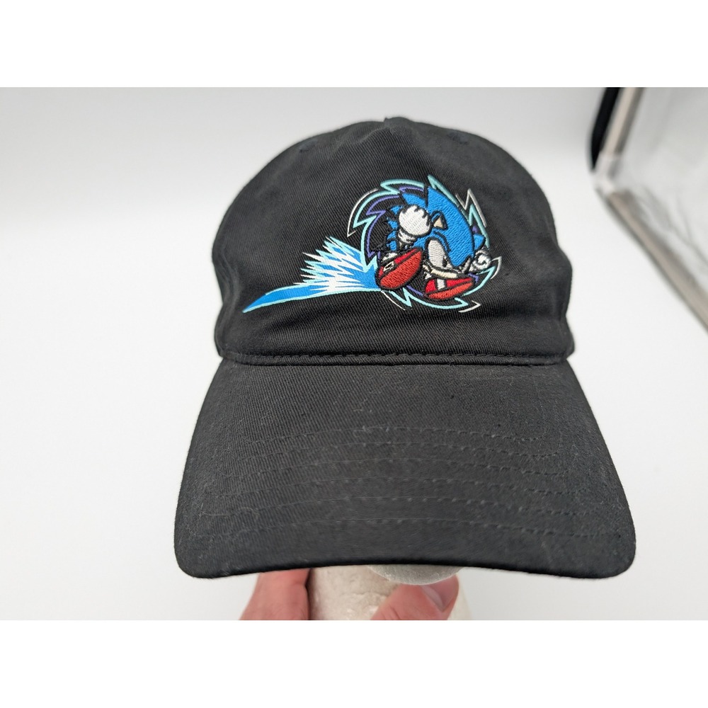 Sonic the Hedgehog Black Baseball Cap Embroidered Adjustable Hat SEGA Video Game